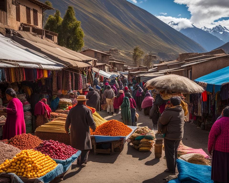 Traditionele Andes markt